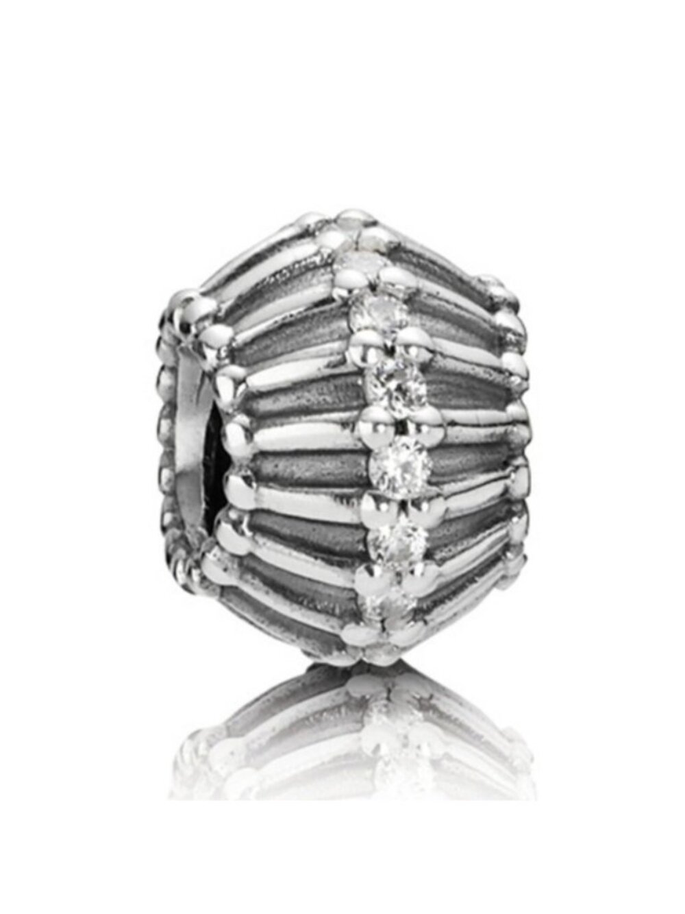 Pandora Retired Sterling Silver Show Stopper Bead with White Zirconia - 790545CZ
